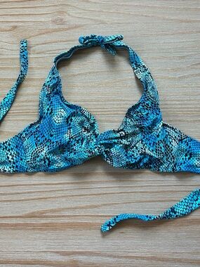 SUNSETS Turquoise Snake-Print Underwire Halter Bikini Top - Women Swim